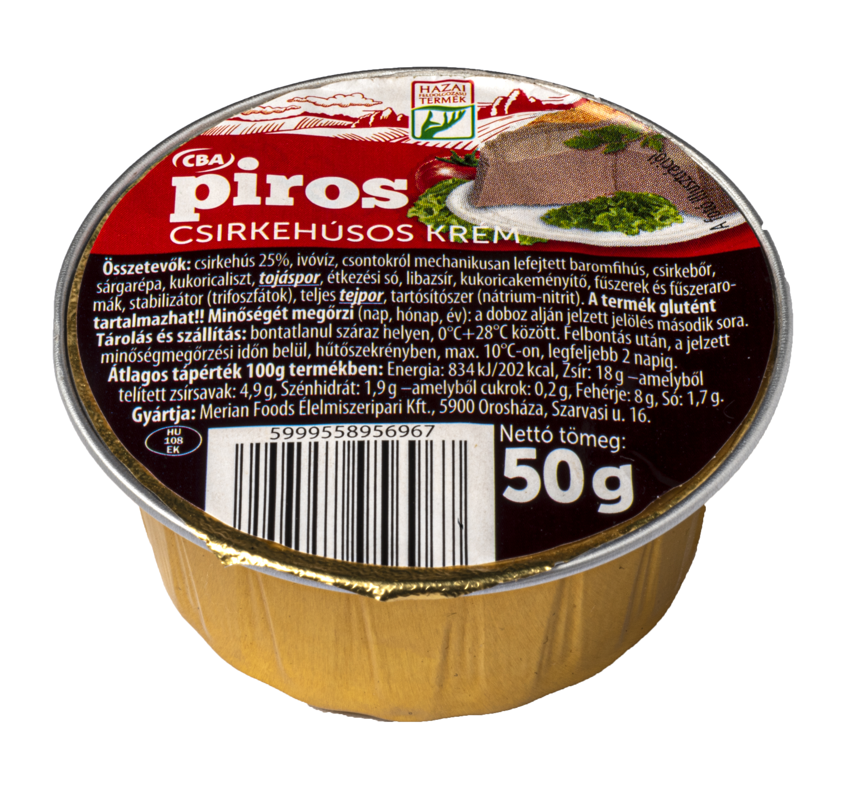 CBA Piros Csirkehúsos krém 50g